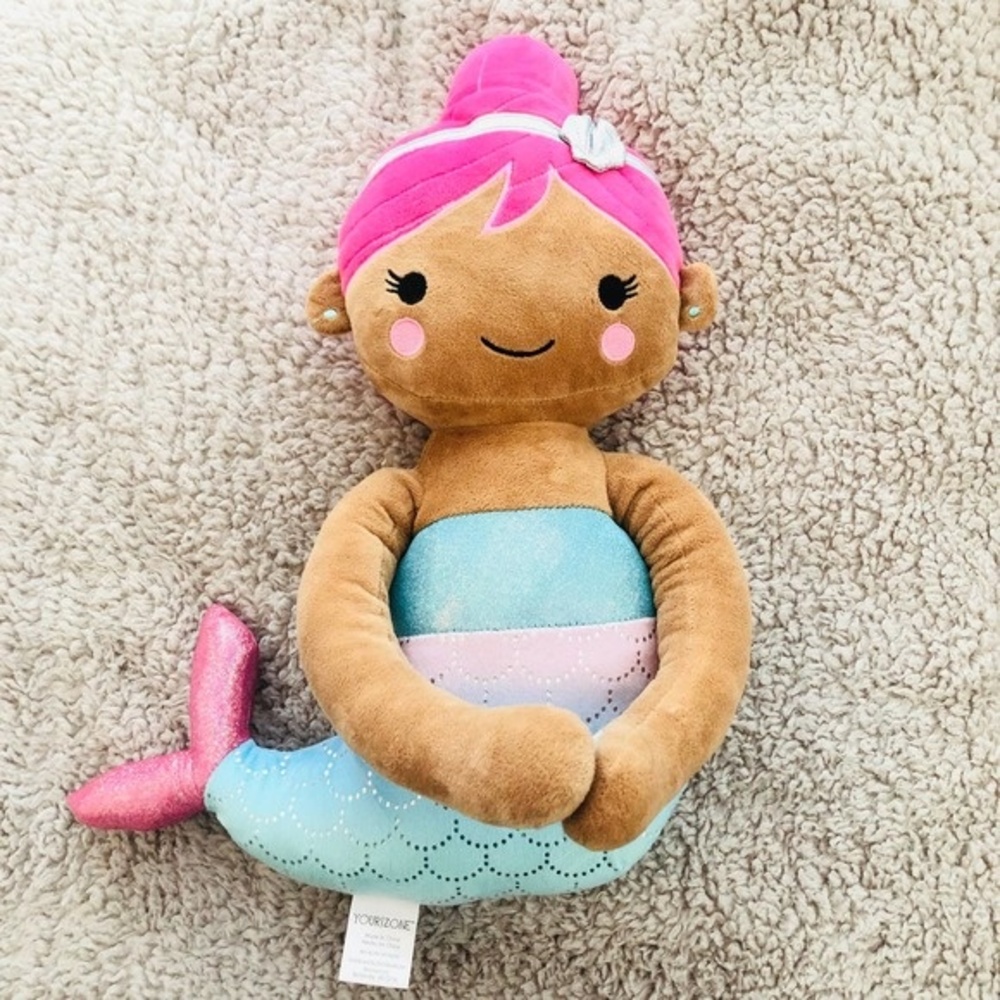 Your Zone Pink Mermaid Plush Stuffed Toy Soft Doll Girls Toy